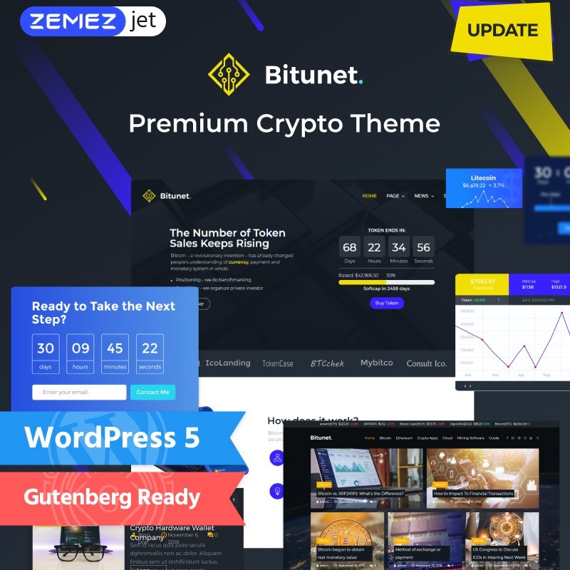 Bitunet - Cryptocurrency Elementor WordPress Template 