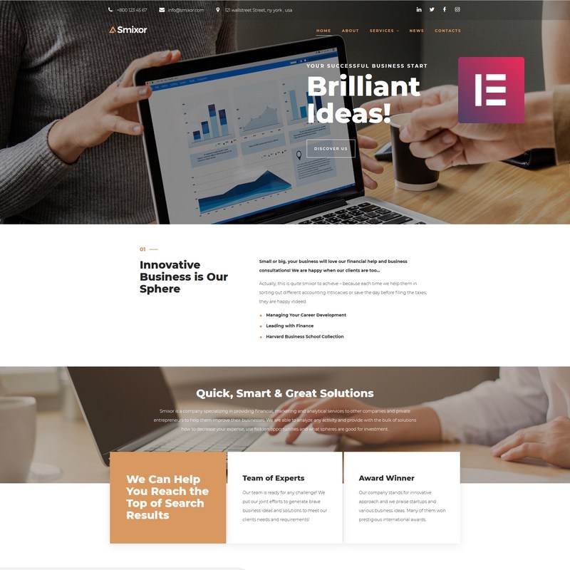 Smixor - Business Multipurpose Modern Elementor WordPress Theme