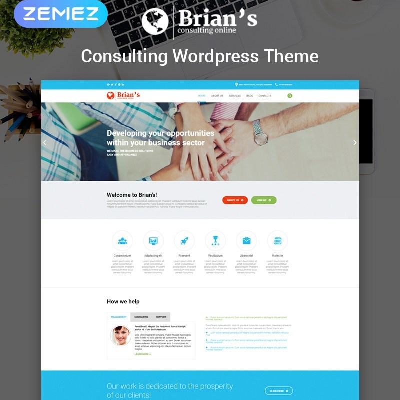 Brian's - Consulting Multipurpose Classic Elementor WordPress Theme 