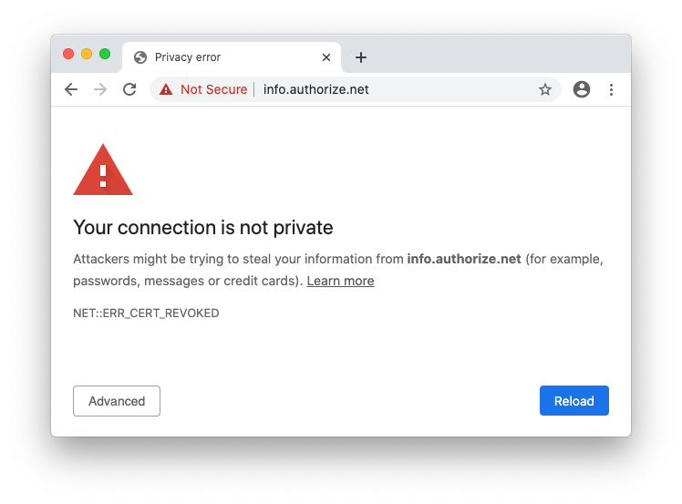 Authorize.net using a revoked EV certificate