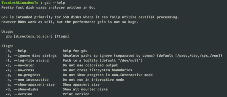 Gdu – A Pretty Fast Disk Usage Analyzer for Linux