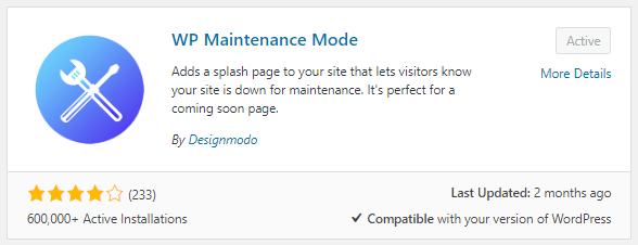 wp maintenance mode plugin