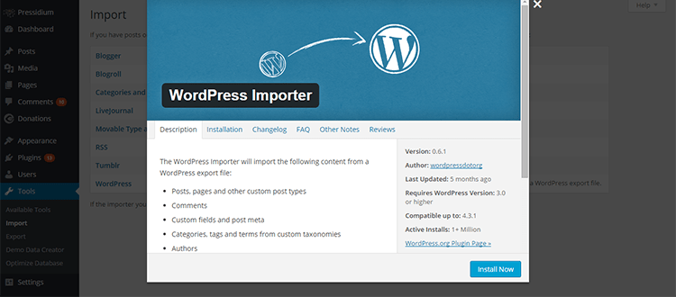 WordPress Importer Tool