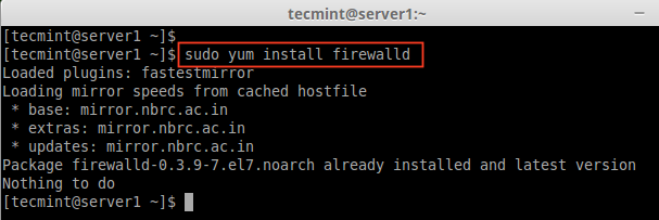Install Firewalld in CentOS 7