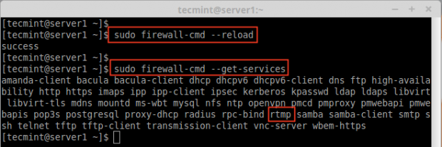 Confirm Added Service in Firewall