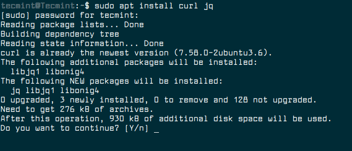 Install Curl and JQ in Linux