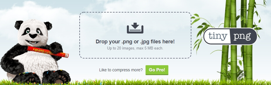 The TinyPNG homepage.
