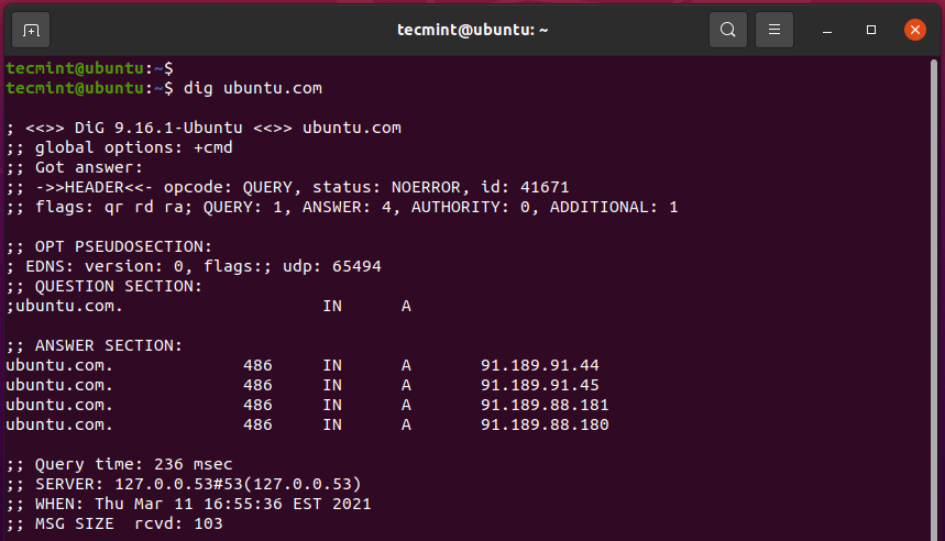 dig - Network Administartion Tool