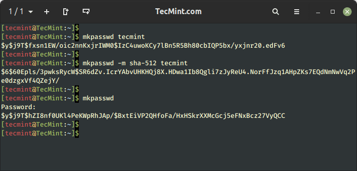 mkpasswd - Encrypt Password in Linux
