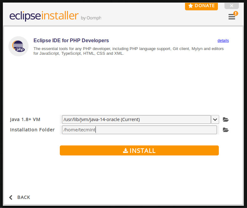 Choose Eclipse IDE Installation Folder