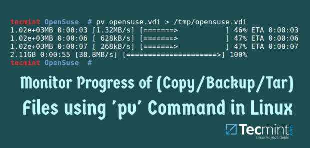 Show Copy/Backup/Tar File Progress Bar in Linux