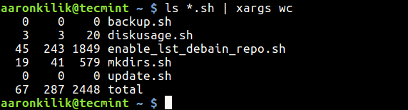 Count File Words Using Xargs