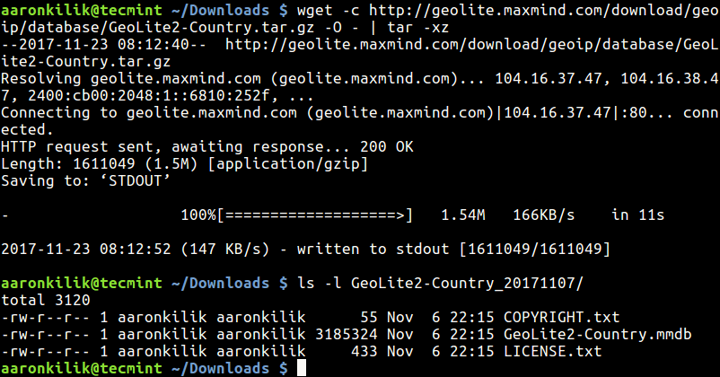 Download and Extract File with Wget