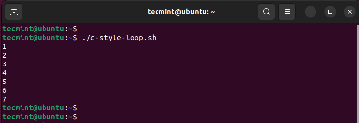 Bash C-styled For Loops Example