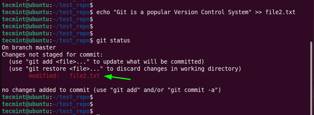 Verify Changes to Git Repository