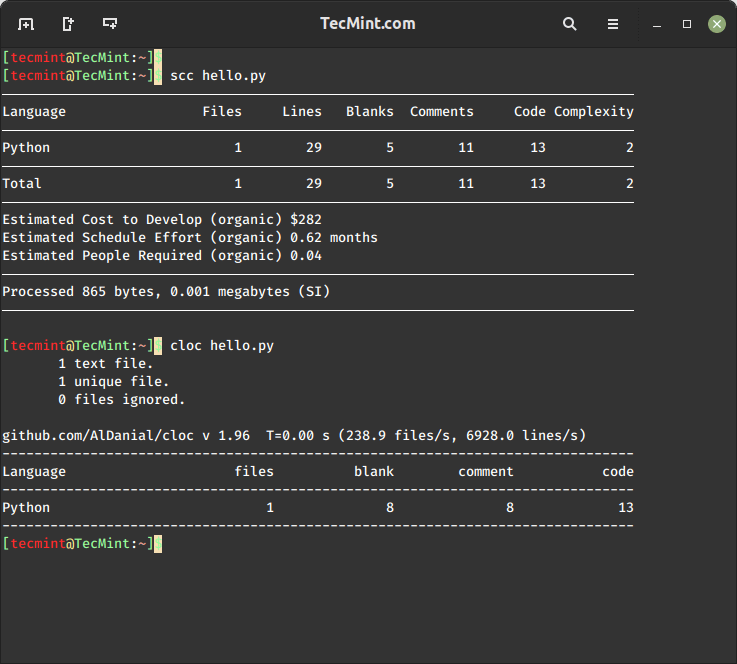 Count Lines of Source Code in File