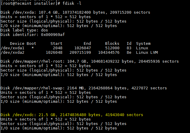 Find New Partition Details