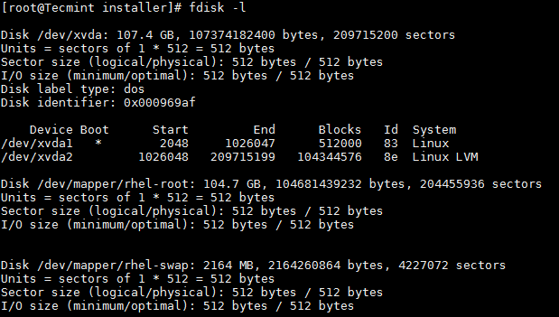 Find Linux Partition Details