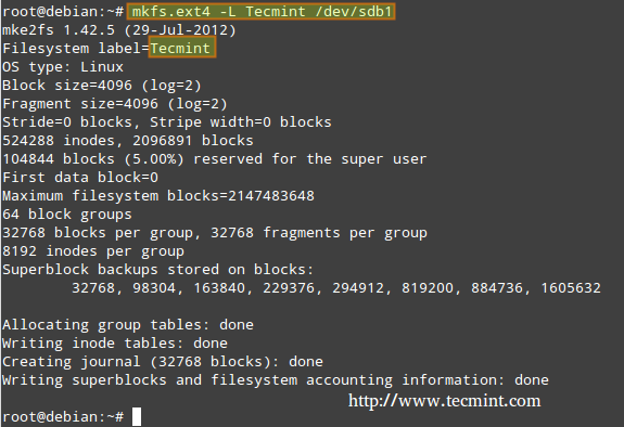 Create ext4 Filesystems in Linux