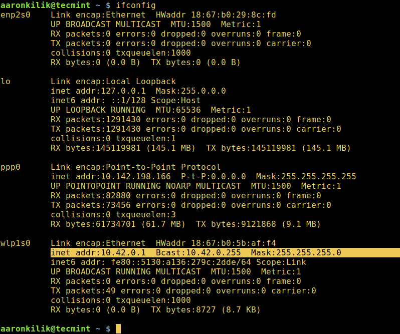 Find Network Details in Linux