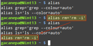 Add Alias rm Command