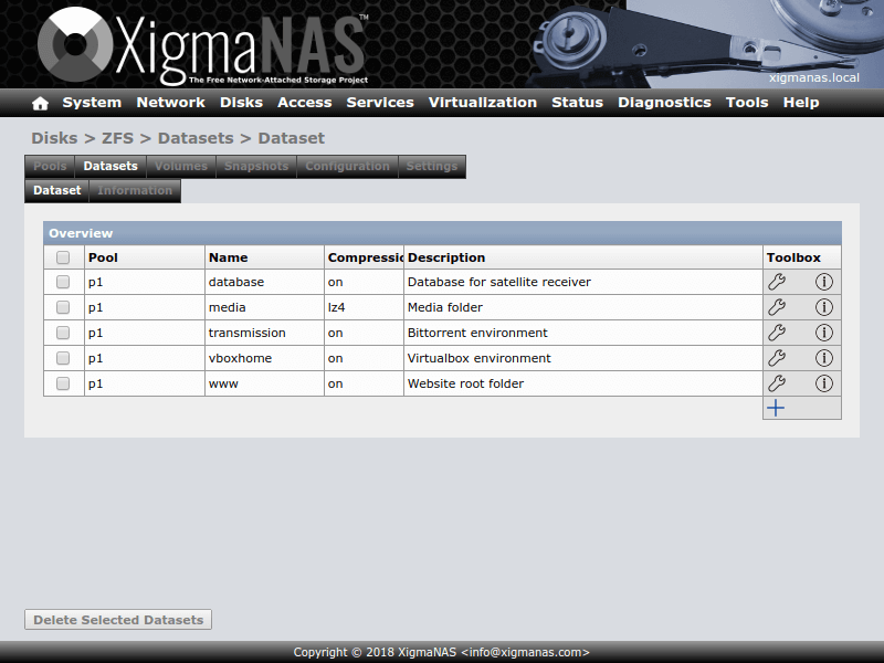 XigmaNAS Network Attached Storage