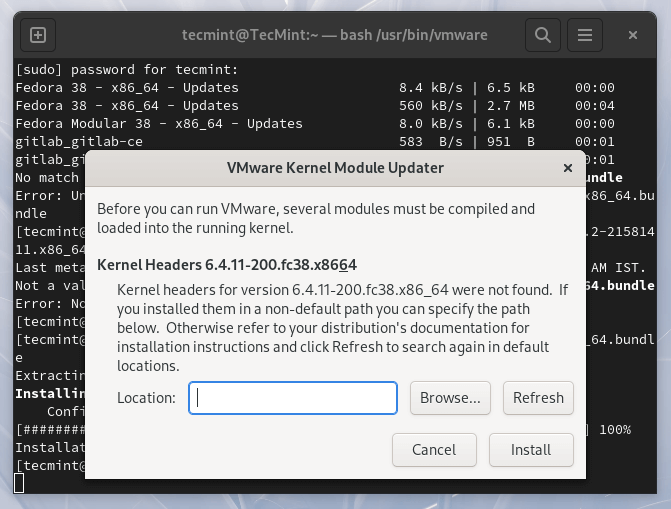 VMWare Kernel Module Updater