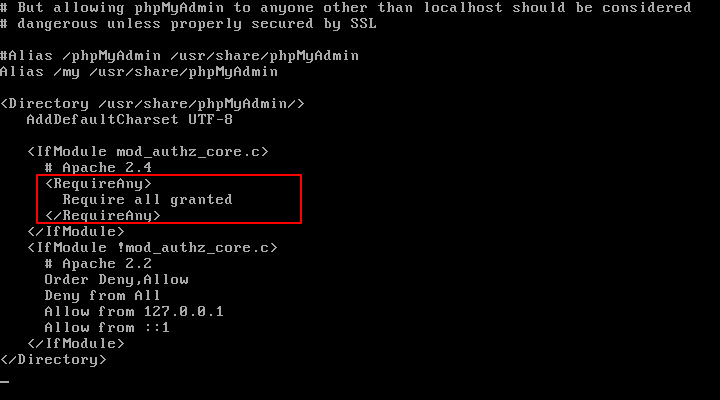 PhpMyAdmin Allow Access