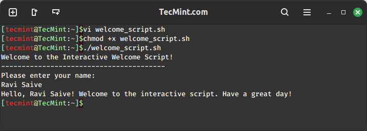 Interactive Bash Script