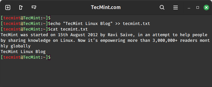 How to Add Text to Existing Files in Linux