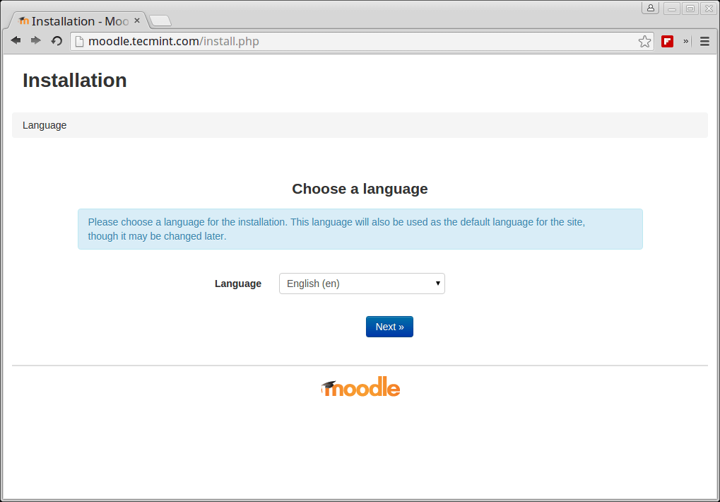 Choose Moodle Language
